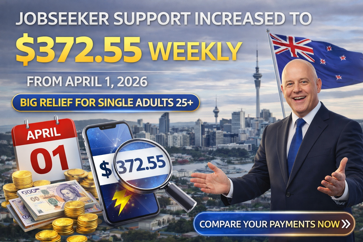Jobseeker Support Increased to $372.55 Weekly From April 1, 2026 – Big Relief for Single Adults 25+